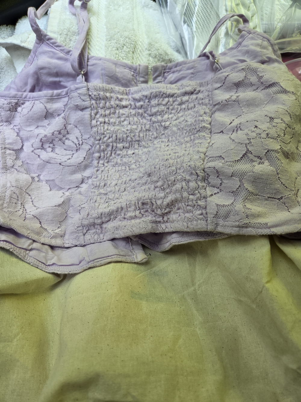 wild fable Lavender Lace Smocked Crop Top